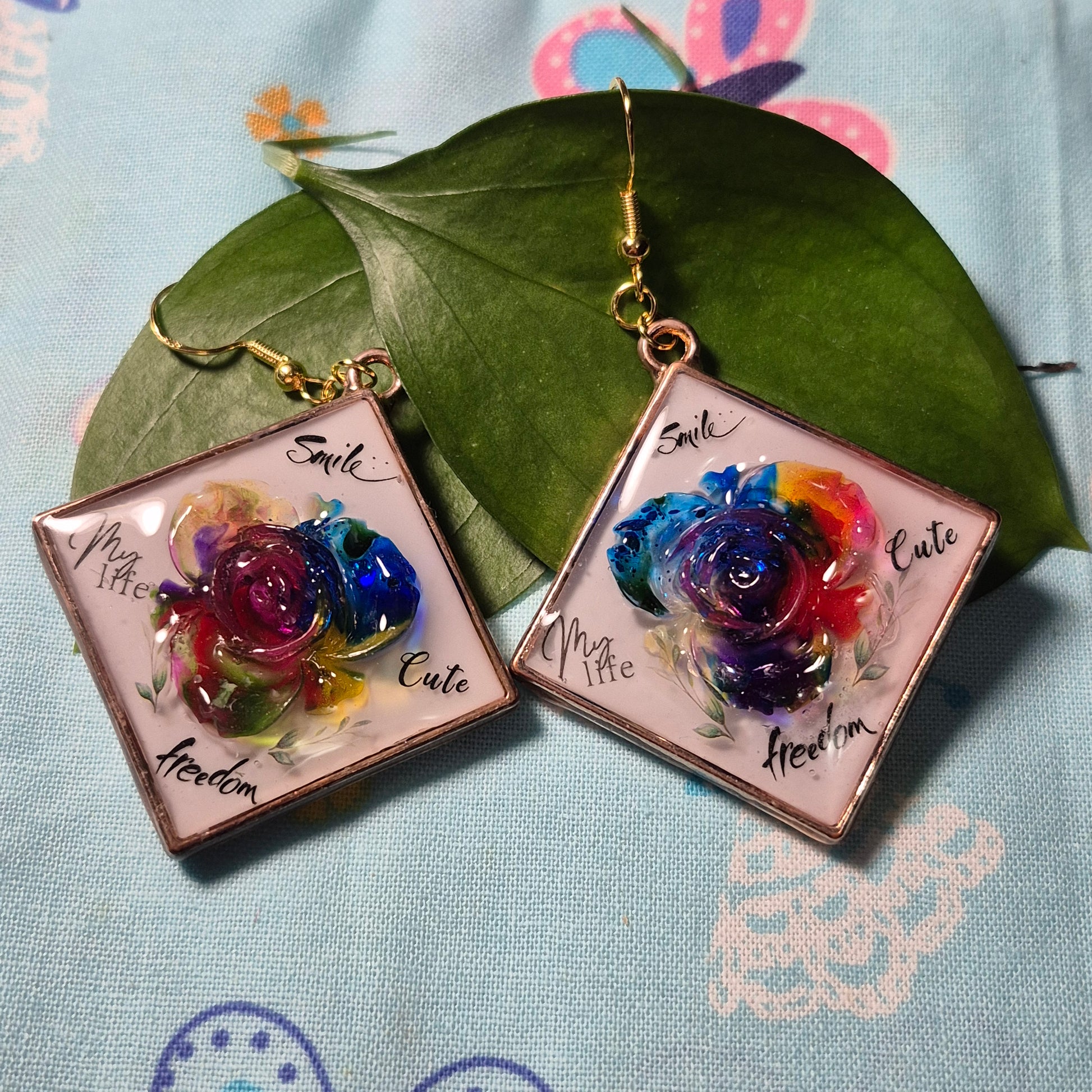Smile, cute, freedom earrings 🌈