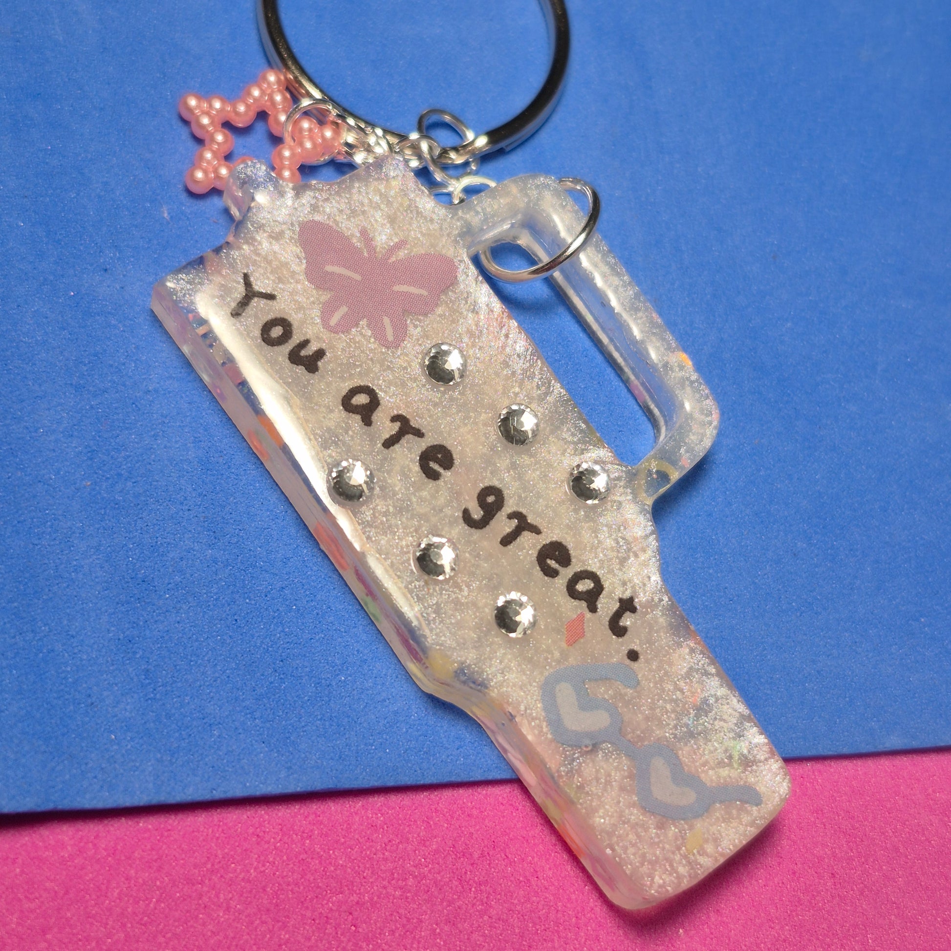 Keychain: I need my glass. customized.