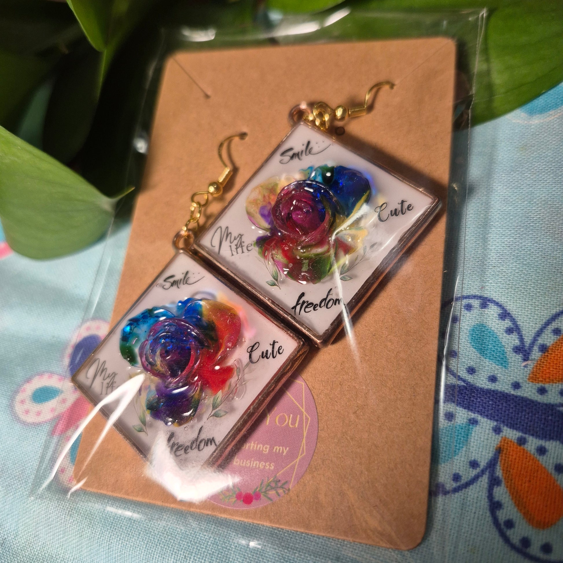 Smile, cute, freedom earrings 🌈