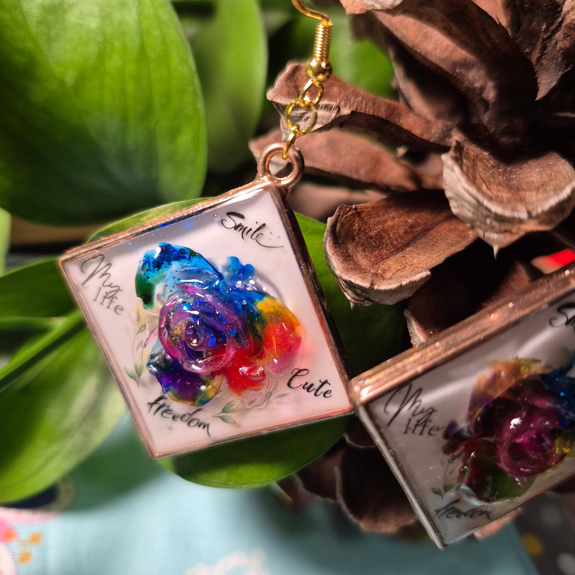 Smile, cute, freedom earrings 🌈